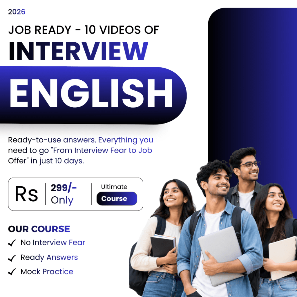 Naukri Pakki - 10-Day Job Ready Interview English Masterclass for Rs 299. Learn how to overcome interview fear, get ready-to-use answers and AI mock practice for a brighter career.
